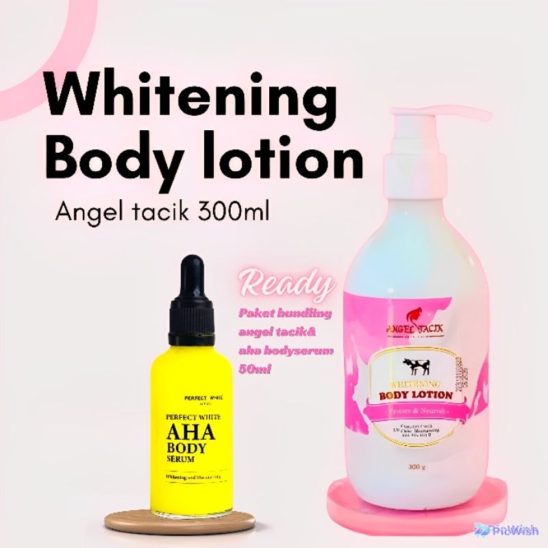 bundling perfectwhite aha 50ml+hb angel tacik 300 ml kemasan baru