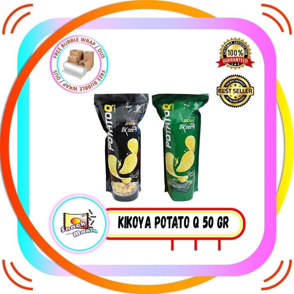 Kikoya POTATO Q Chips Sosis Meksiko | Seaweed 50 gr PotatoQ Kripik Kentang