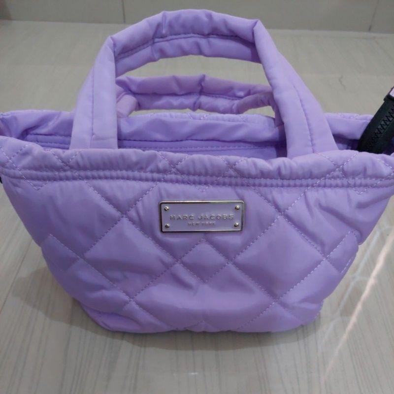 (Preloved)Tas MJ Nilon Mix Kulit Purple