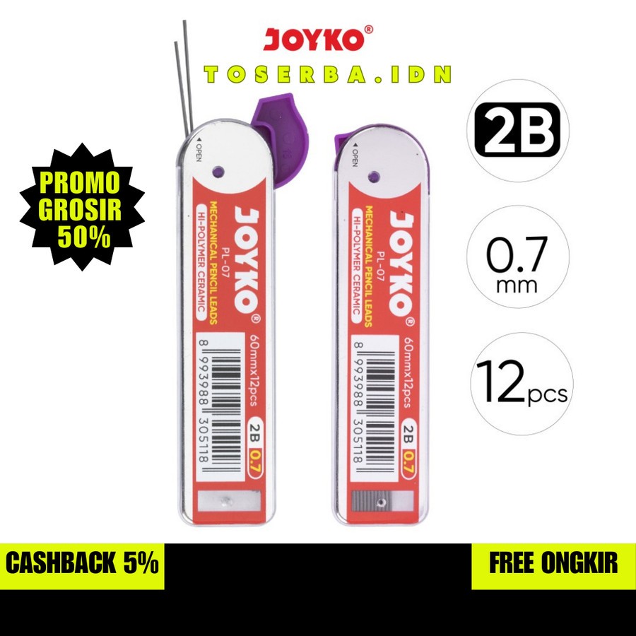 

Pencil Lead / Isi Pensil Mekanik Joyko PL-07 / 2B / 0.7 mm