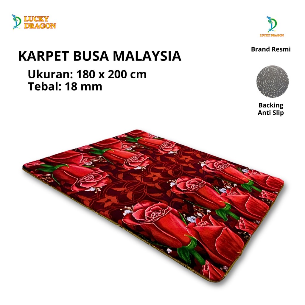 Lucky Dragon Karpet Malaysi /Ambal Malaysia Uk. 6 kk(180 x 200 ) Tebal 18 mm Karpet Bulu malaysia