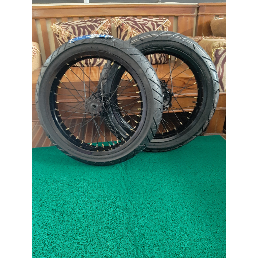 Roda Set Supermoto CRF Ban IRC Baru Ring 17 Paket Ban Sumo CRF150L Harga Pelajar Velg Ukur 250/300