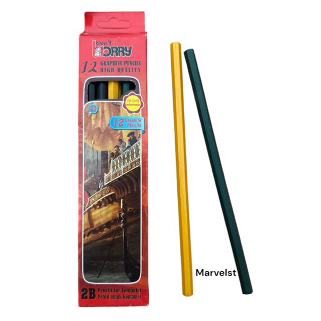 

12pcs Pensil 2B Dont Worry Graphite Pencils Pensil Murah