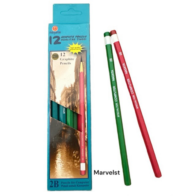 

12pcs Pensil Nagata 2B Graphite Pencils Serbaguna Pensil Sekolah Kantor