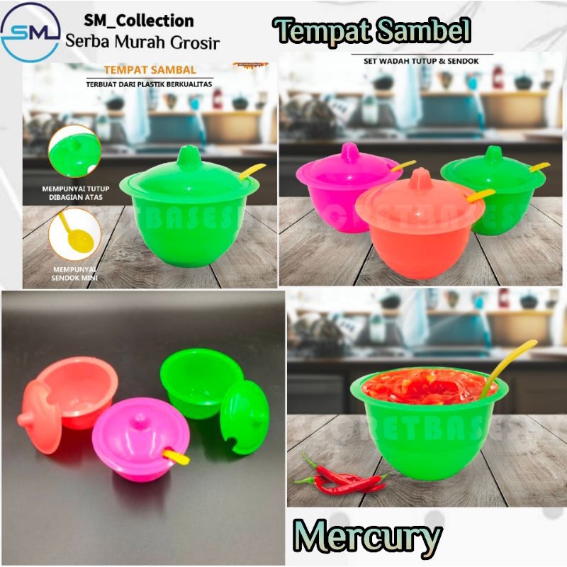 Mangkok Sambel/Tempat Sambel Set/Tempat Saos/Wadah Sambel/Tempat Sambel Plastik Mercury