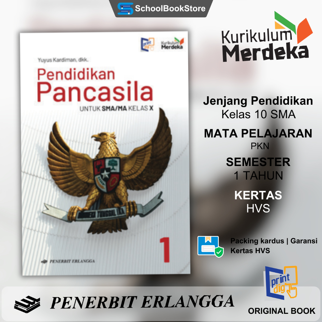Buku Paket PKN KELAS 1 X 10 SMA KURIKULUM MERDEKA Terbaru Buku SISWA SEKOLAH MATA PELAJARAN PENDIDIK