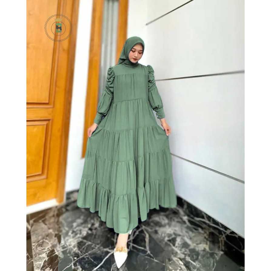 baju gamis model baru 2025 gamis crinkle Naura Maxy dress import mewah gamis korea style remaja simp