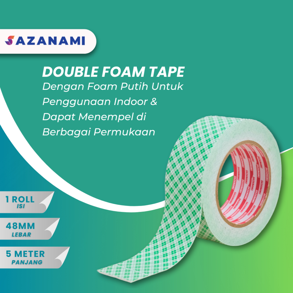 

DOUBLE TAPE FOAM 2" X 5M SAZANAMI FOAM TAPE DOUBLE TAPE BUSA