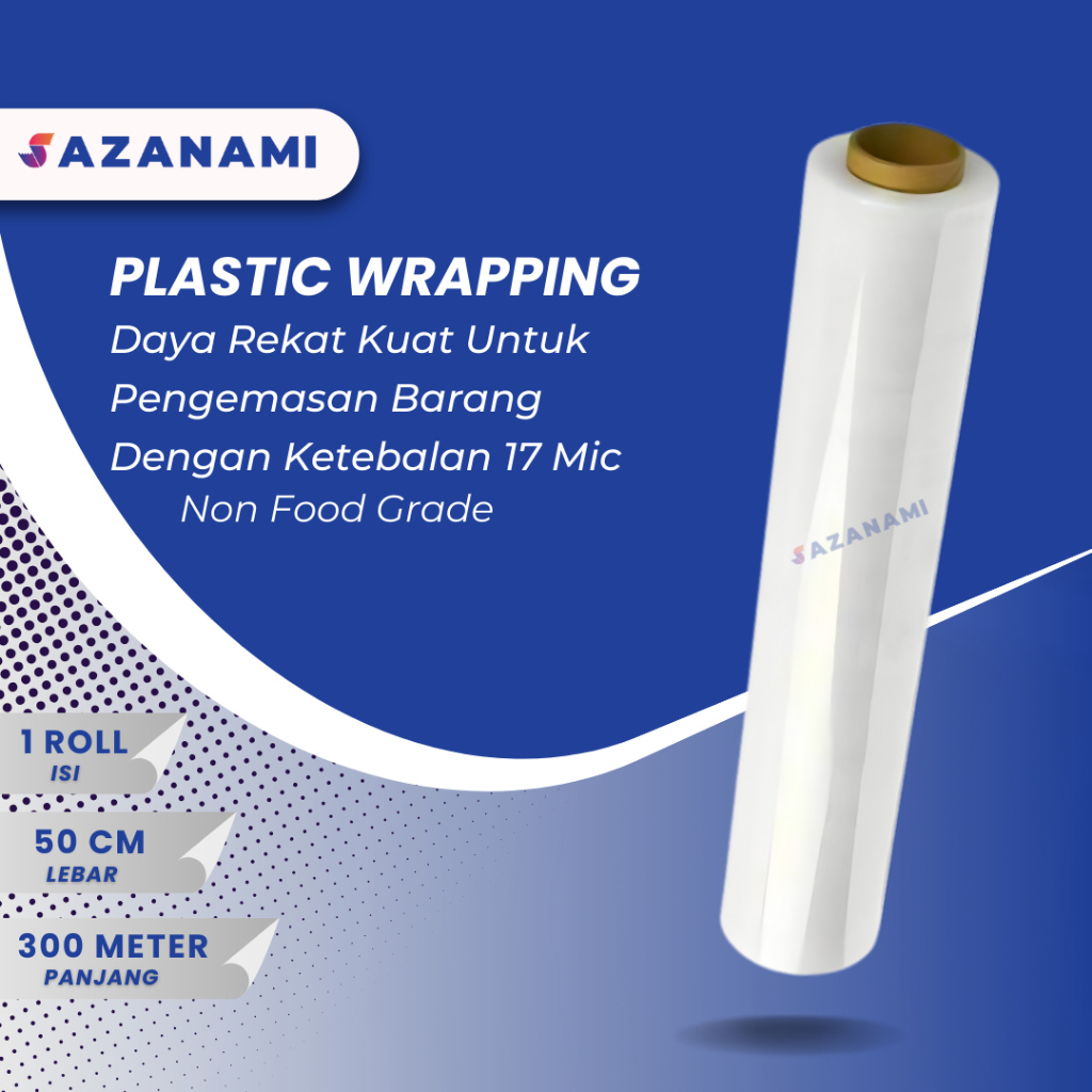 

PUTIH STRETCH FILM 50CM X 300M PUTIH PLASTIK WRAPPING PLASTIC WRAP PACKINGAN