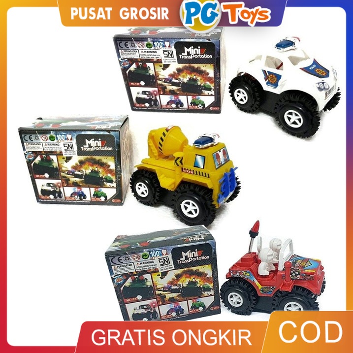 PGTOYS - Mainan Anak Mobil Polisi Murah Mini Police Car / Mobil Mini Car / Truk Molen Mini Truck bis