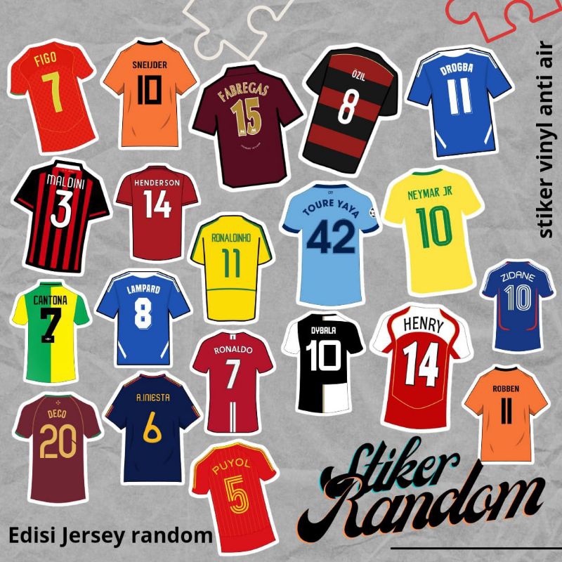 

STIKER EDISI JERSEY RANDOM ISI 100 PCS ANTI AIR PREMIUM TERBARU