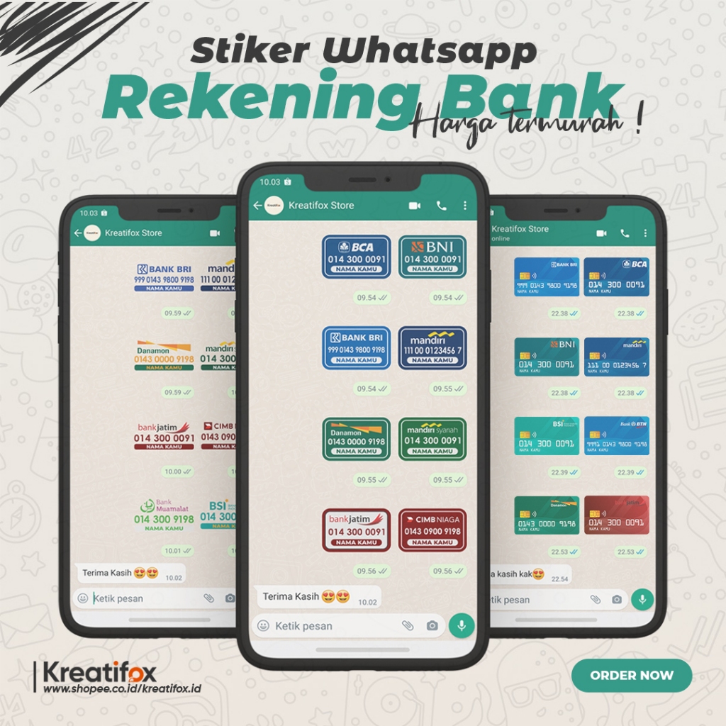 Custom Stiker Whatsapp - Stiker Rekening