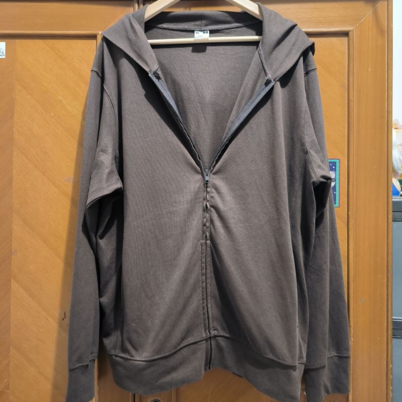 UNIQLO Unisex Brown Coklat AIRism FullZip Hoodie