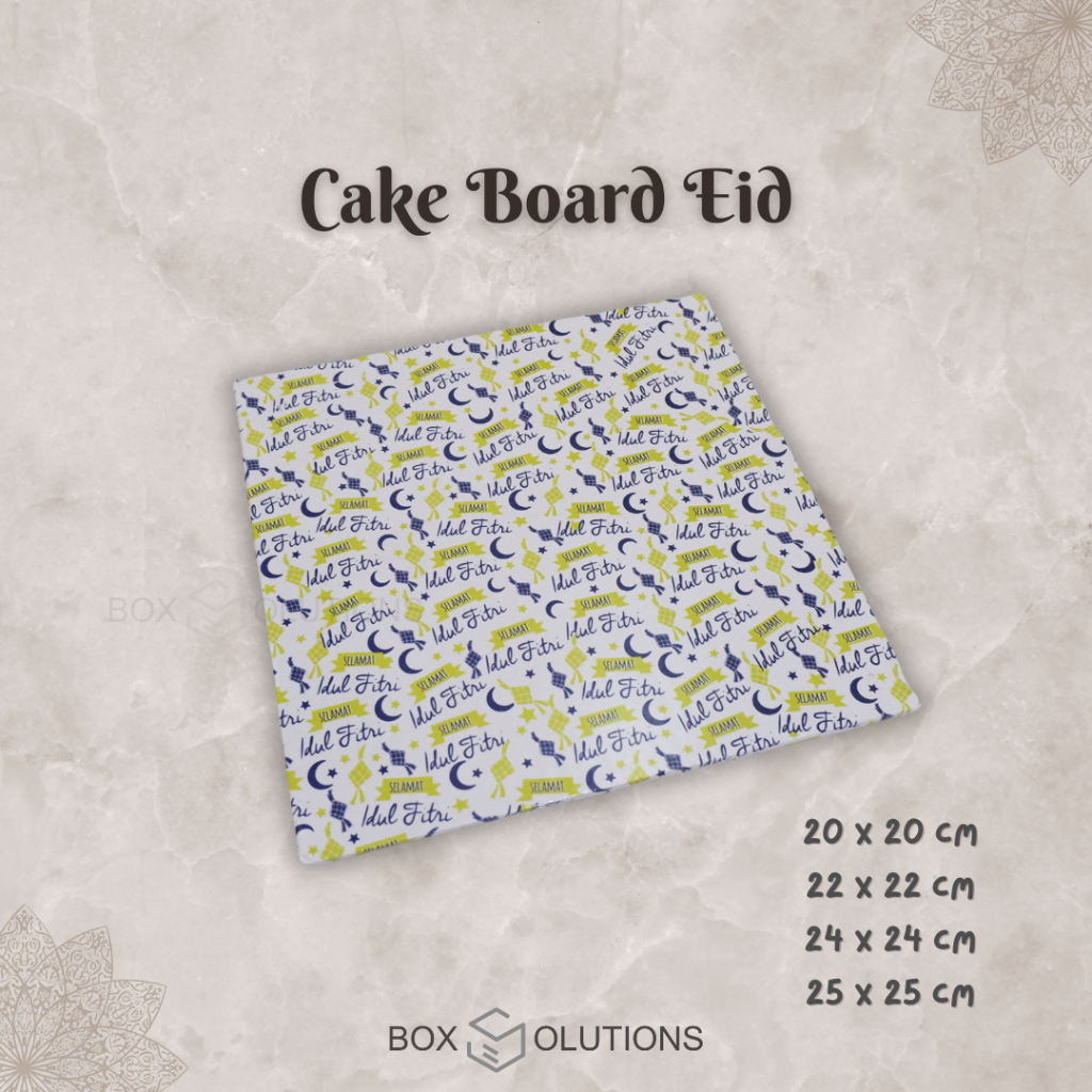 cake board EID 2-02 / alas kue tar motif lebaran / idul fitri isi 10 pcs