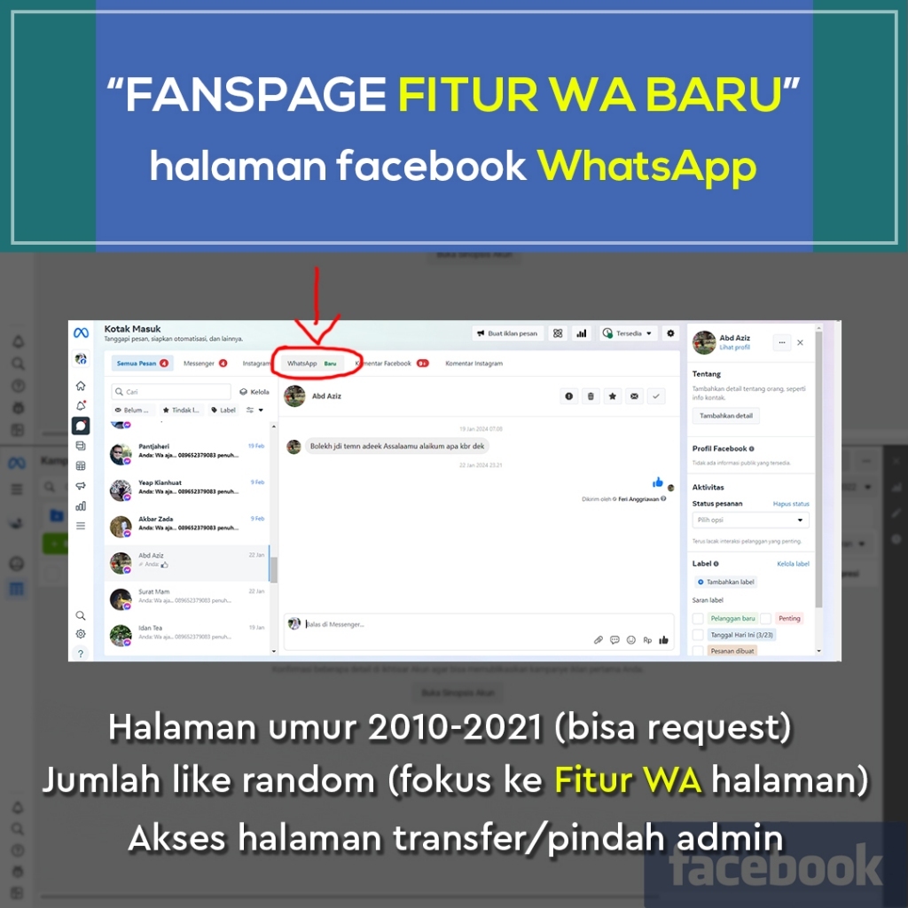 Fanspage Fitur Wa baru | Wa Business Suit