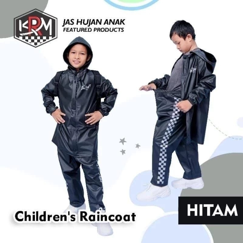 KRM Jas Hujan Anak Mantel Anti Rembes Pria & Wanita RAINCOAT Anak MOTIF KOTAK KOTAK