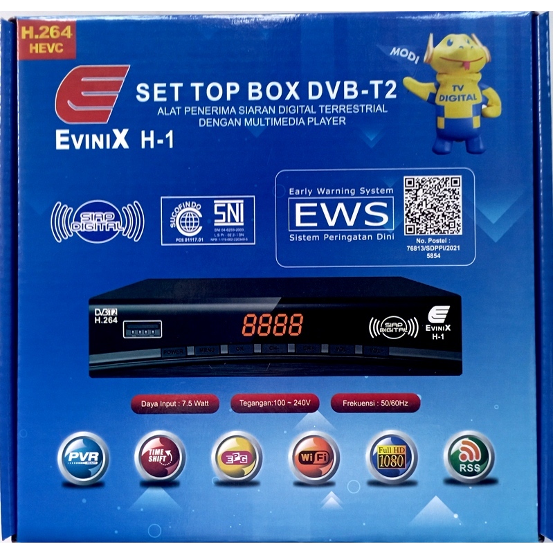 SETTOPBOX DIGITAL DVBT2 EVINIX H-1 Kotak Biru 8MB