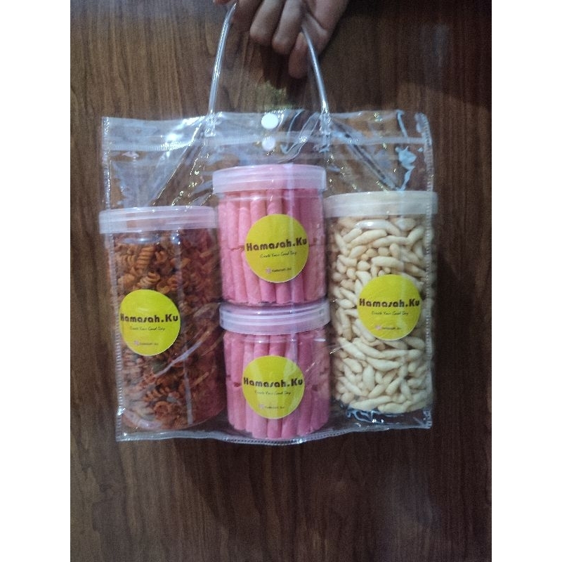 

box dan tas packing untuk hampers