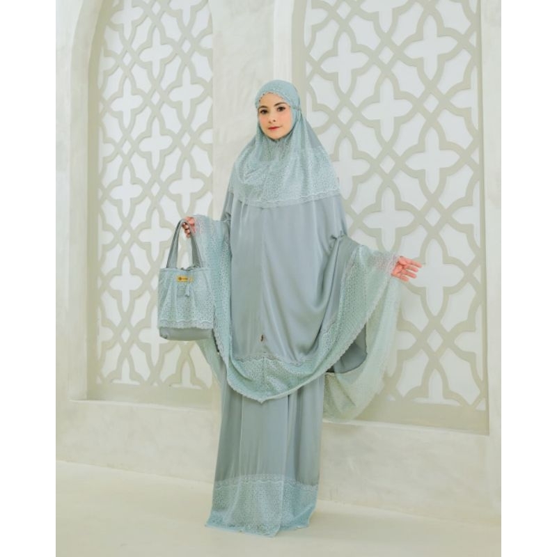 MUKENA SILK PREMIUM BY MOSCHAHIJAB /MUKENA ARMANIIY SILK PREMIUM /MUKENA PUTIH JUMBO