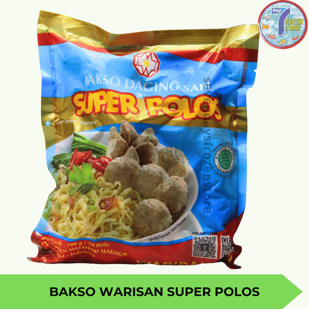 

Bakso Sapi Warisan Super Polos isi 50 kemasan 700 gr