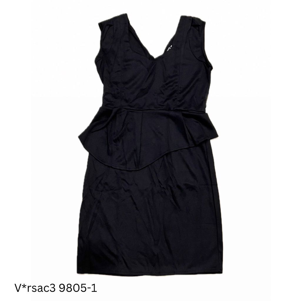 Dress Kerja/Formal Tanpa Lengan (Sleeveless) V-Neck Peplum
