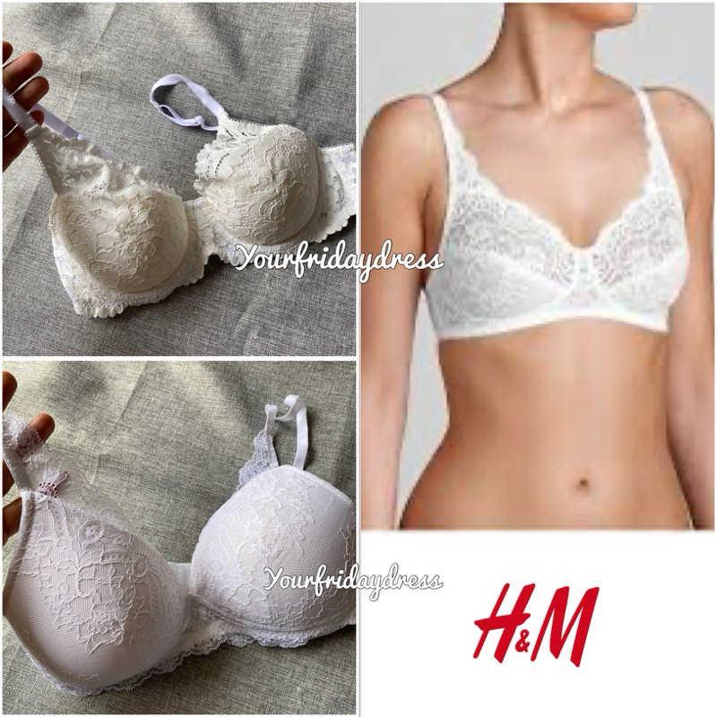 White Lace Bra All New Improved Fit Pillow Cup Wire free and wired Seamless plunge Lightweight Bra B