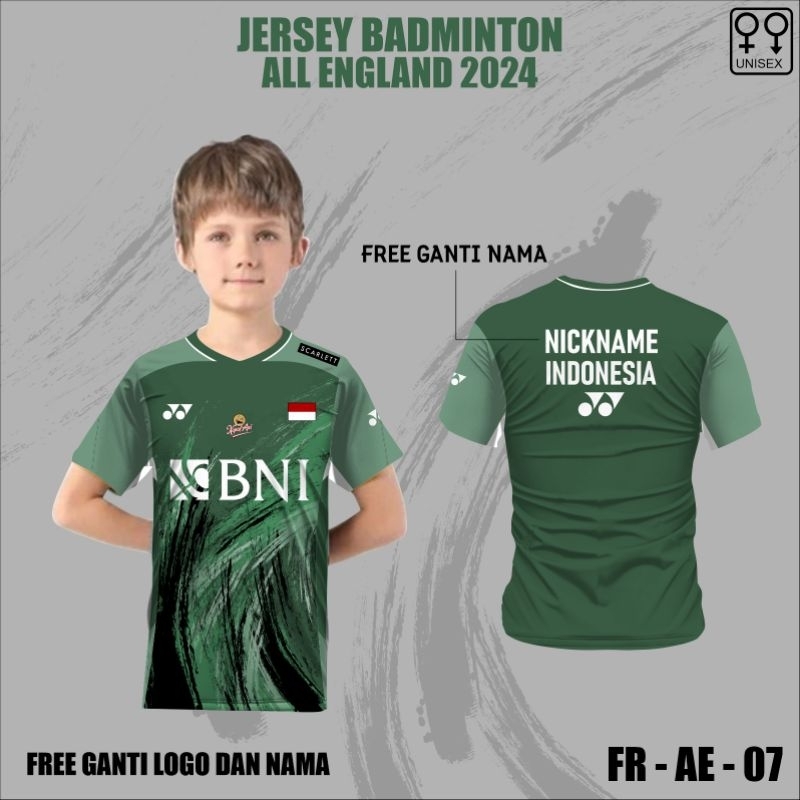 Jersey badminton all england bni anak kaos baju bulutangkis anak fajar riyan