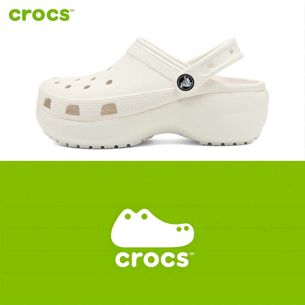 Crocs Crush Wanita Sandal Putih Crocs Unisex Classic Clog Crocs Platform White Black Original