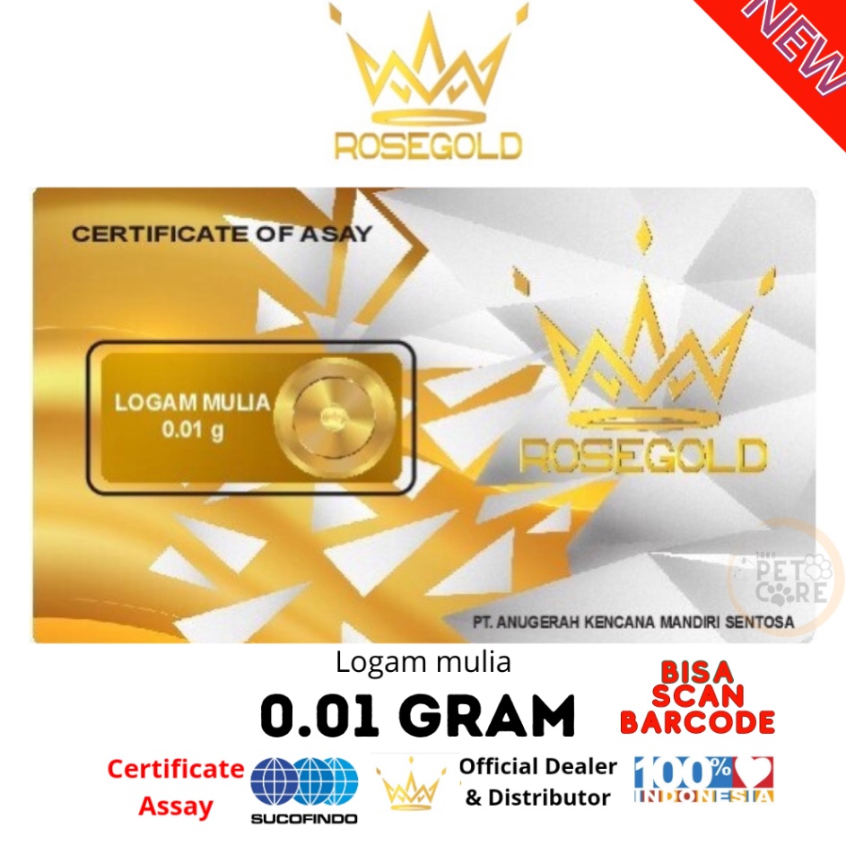 Sedia Disini ROSE GOLD 1 GRAM LOGAM MULIA EMAS MINI