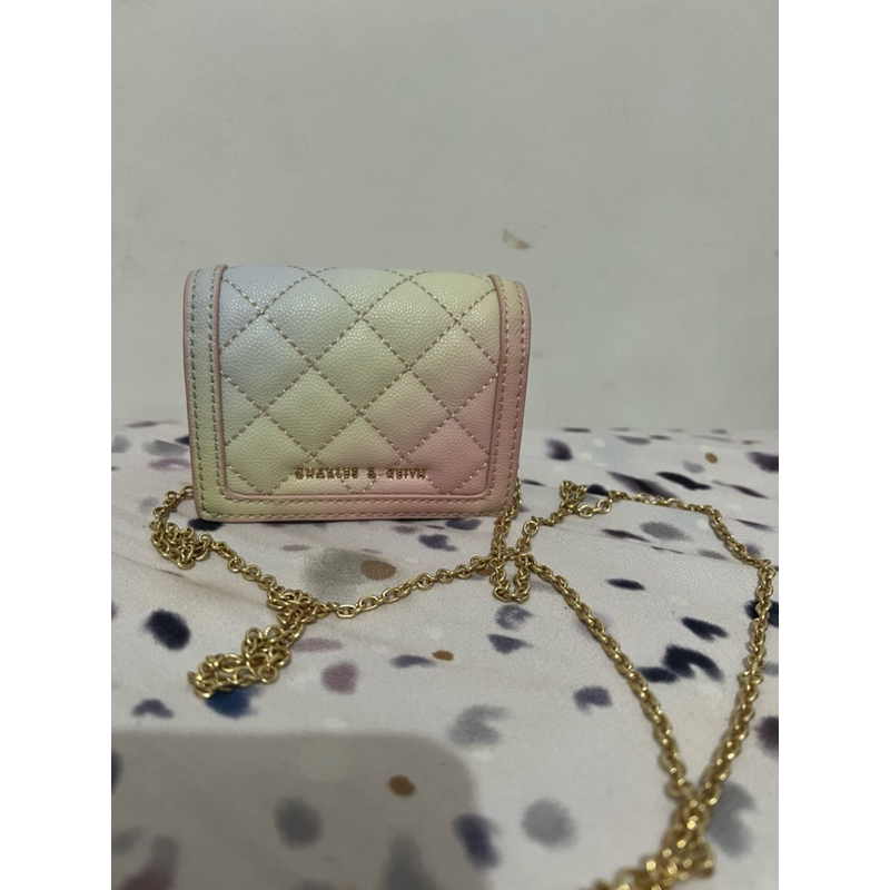 Charles and Keith Card mini Rainbow bag ori Singapore