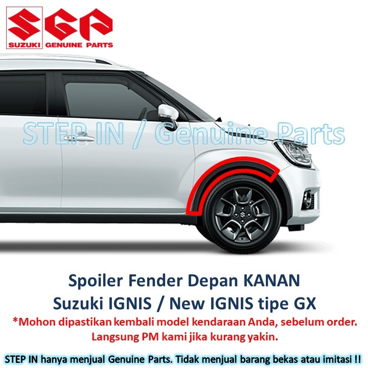 Spoiler Fender Depan Samping Suzuki IGNIS GX Cover front list garnish original genuine baru ori asli