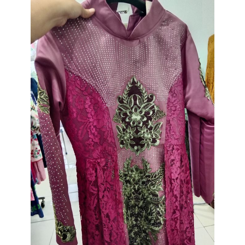 DRESS GAMIS BROKAT MIX SATIN LD 110