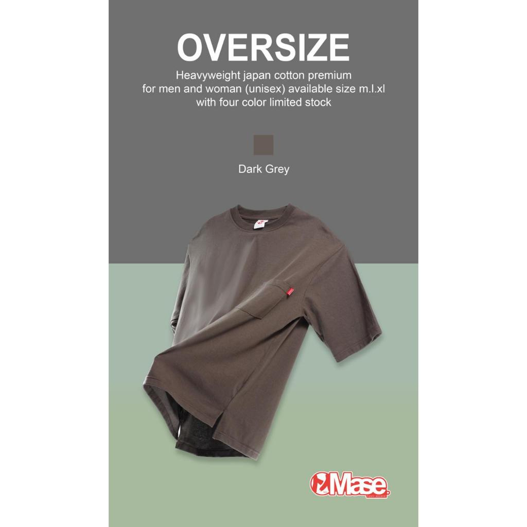 Mase Basic - Kaos Oversize Polos Unisex Dark Grey