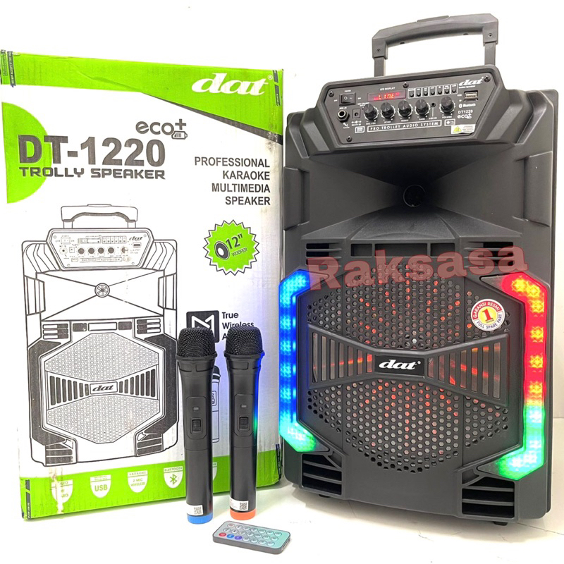 Speaker Portable Wireless DAT DT 1220 ECO Original Bluetooth 12 inch DAT1220 Free 2bh Mic Wireles DT
