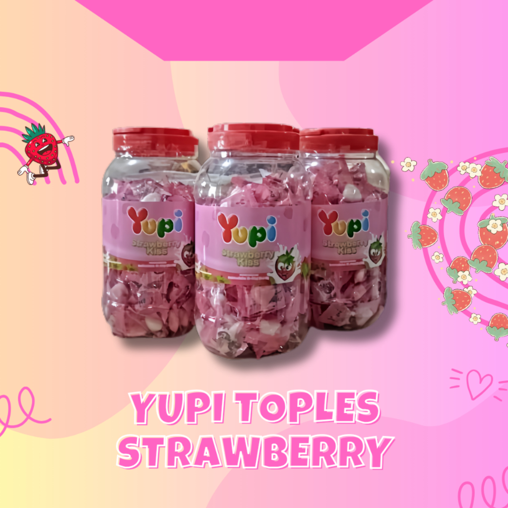 

(YPS-300GRAM)PERMEN YUPI STRAWBERRY KISS/YUPI KISS 1 TOPLES