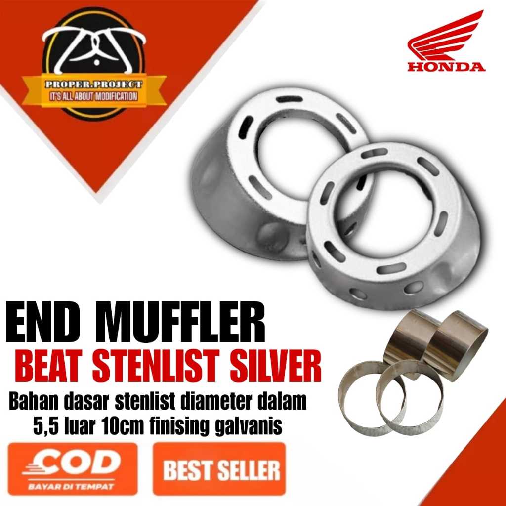 BARU_ END MUFFLER + MONCONG KNALPOT COCOK UNTUK BEAT/SCOPY/GENIO