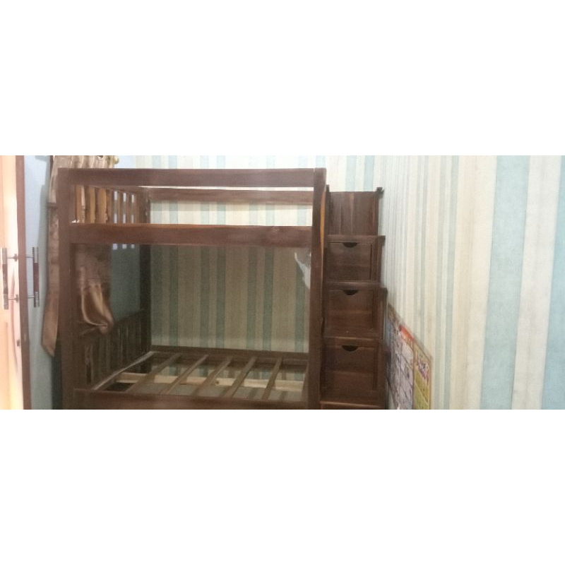 TEMPAT TIDUR ANAK/DEWASA TINGKAT KAYU JATI