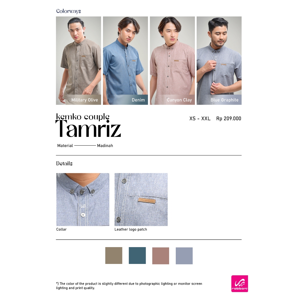 Rabbani - Kemko Couple Tamriz Koko Lengan Pendek