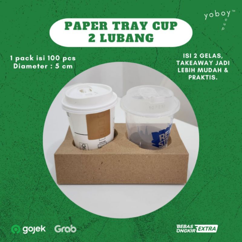 PAPER TRAY CUP (2 Lubang)ISI PER PACK 250PCS
