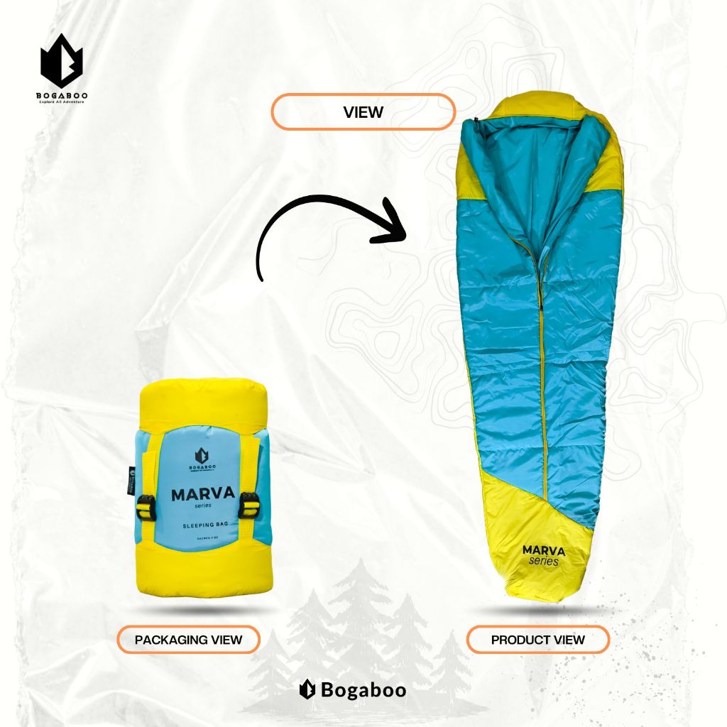BOGABOO Sleeping bag Synthetic down Seri MARVA Model Mummy Waterproof Tebal dan Hangat - SB Bogaboo