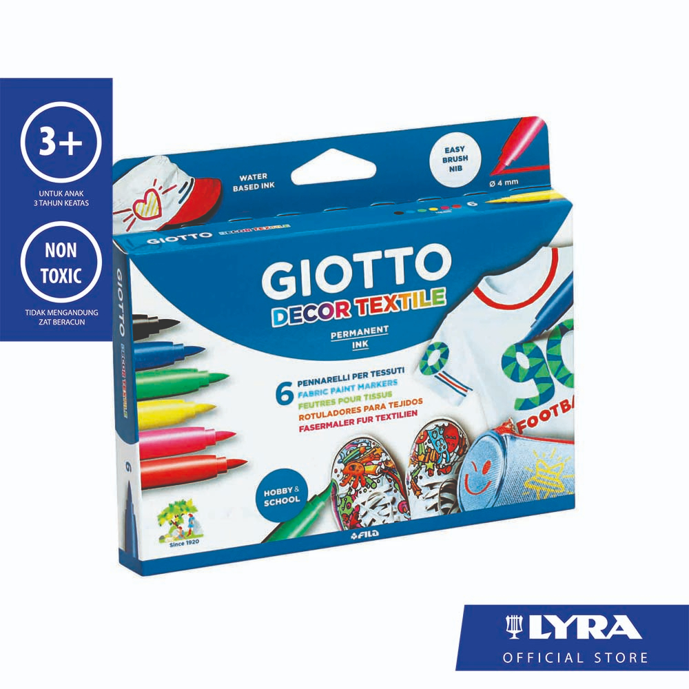 

Giotto Decor Textile Fibre Pens 6 Colors # 494800