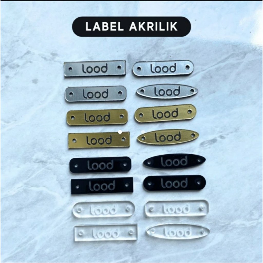 

Label Bahan Akrilik ukuran 1 x 3 cm variasi warna - Emas