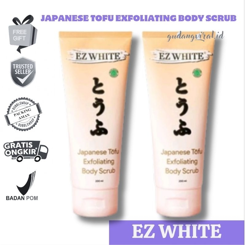 -GV- EZ WHITE JAPANESE TOFU EXFOLIATING BODY SCRUB 200ML - BODY SCRUB TOFU