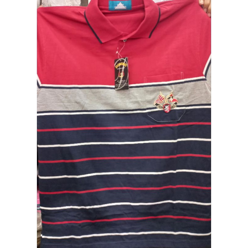 Kaos Domino kerah krah kantong depan dewasa baju pria dewasa baju bapak domino original