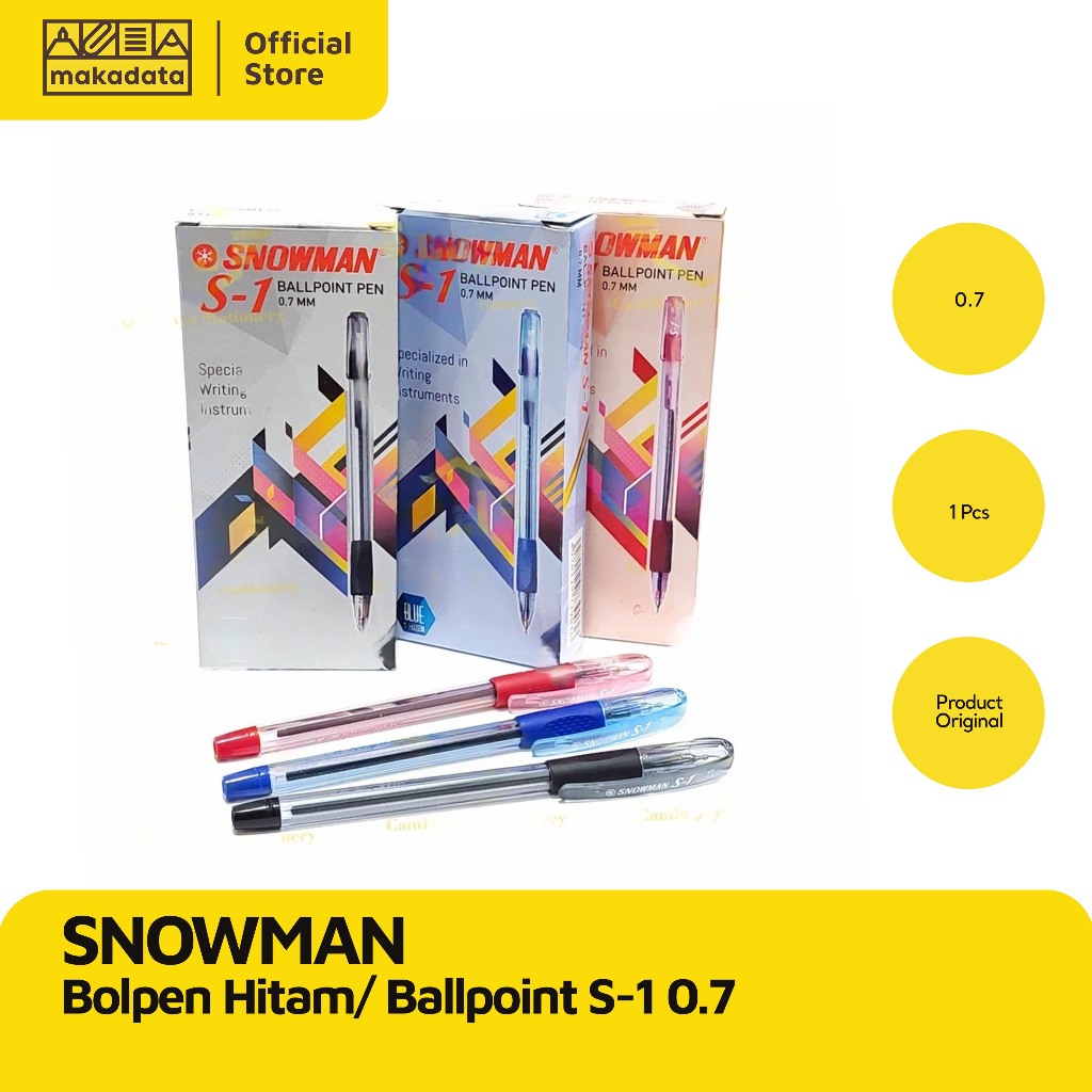 

BOLPEN/BALLPOINT/PULPEN SNOWMAN S-1 0.7 (1 PCS) MURAH