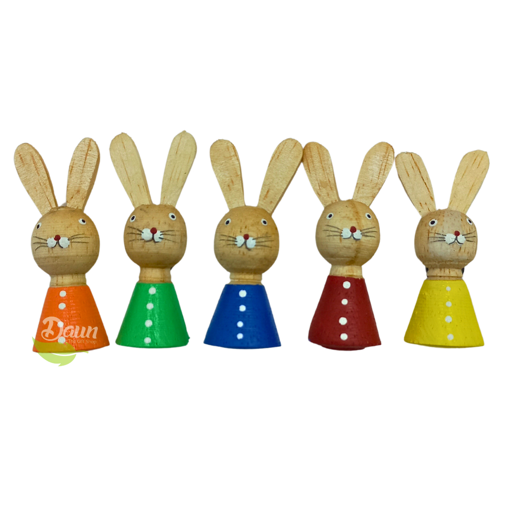 Magnet Kayu Kelinci Lucu 5 Set | Tempelan Kulkas