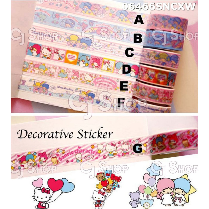 

Hello Kitty Twinstar Sanrio Decorative Tape Isolasi bergambar 06466