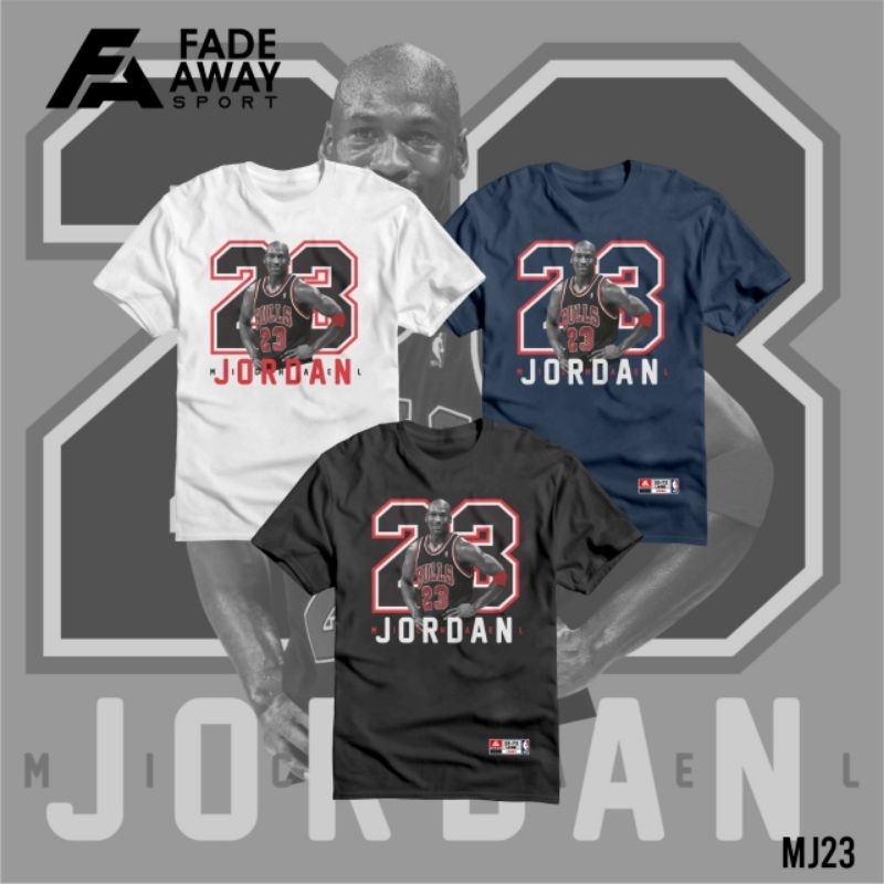 T-shirt Jordan Bulls 23 # Putih, Hitam & Navy.
