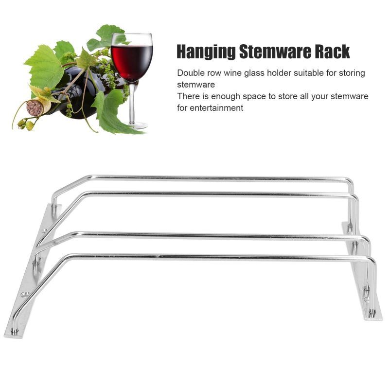 Sale Rak Gelas Gantungan Gelas Bar Tempat Gelas Mini Bar Holder Gantungan Gelas Wine 2 Baris