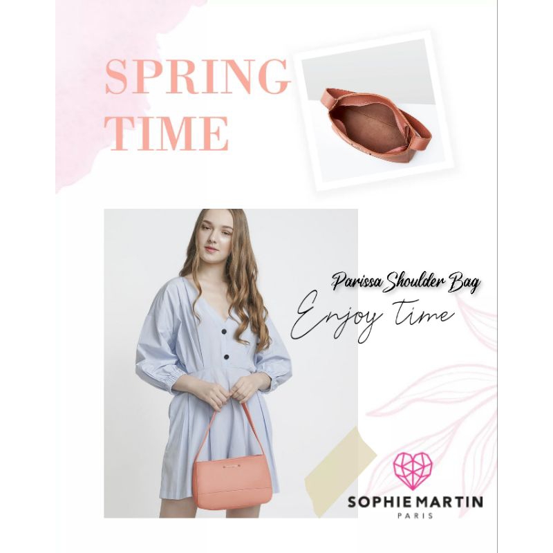 Sophie Martin Tas Parissa Shoulder Pink Tas Cangklong Wanita